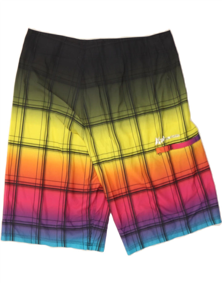 HURLEY Mens Swimming Shorts Medium  Multicoloured Check Vintage Hurley and Second-Hand Hurley from Messina Hembry 