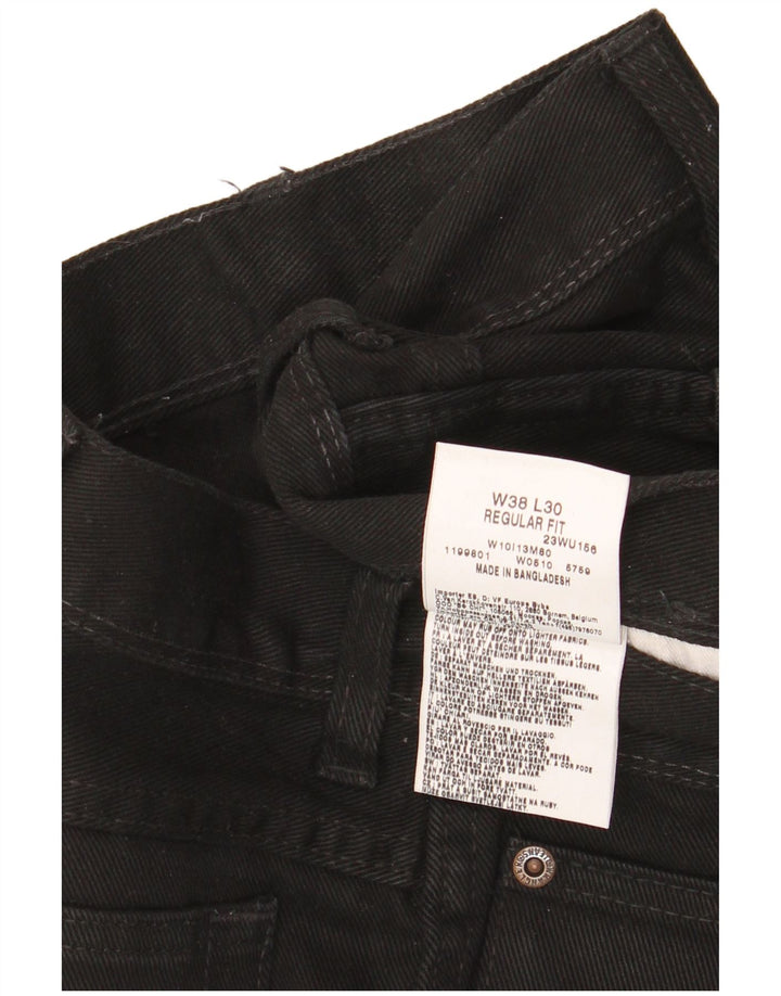 Jeans dritti da uomo Wrangler vestibilità regolare W38 L30 cotone nero