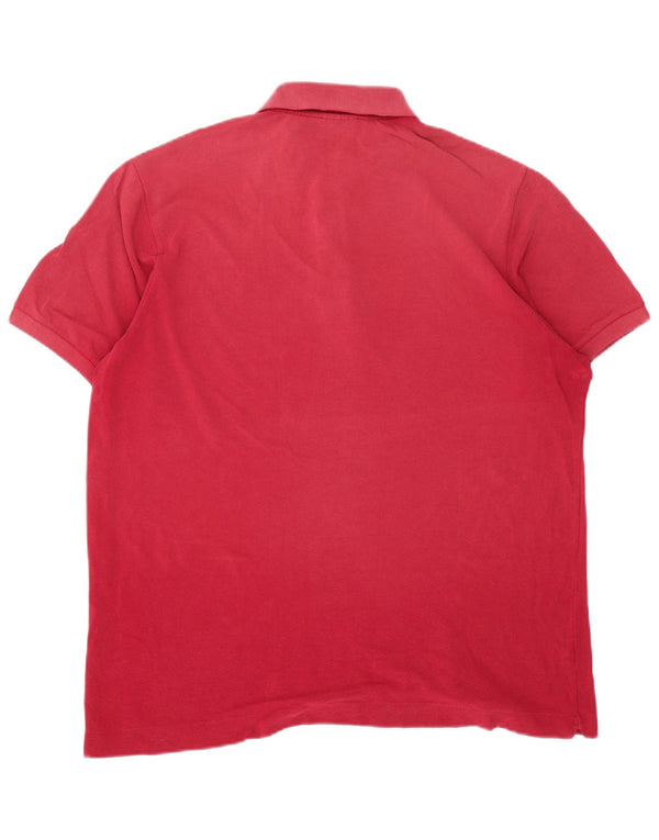 Lacoste Mens Polo Shirt Size 7 2XL Burgundy Cotton