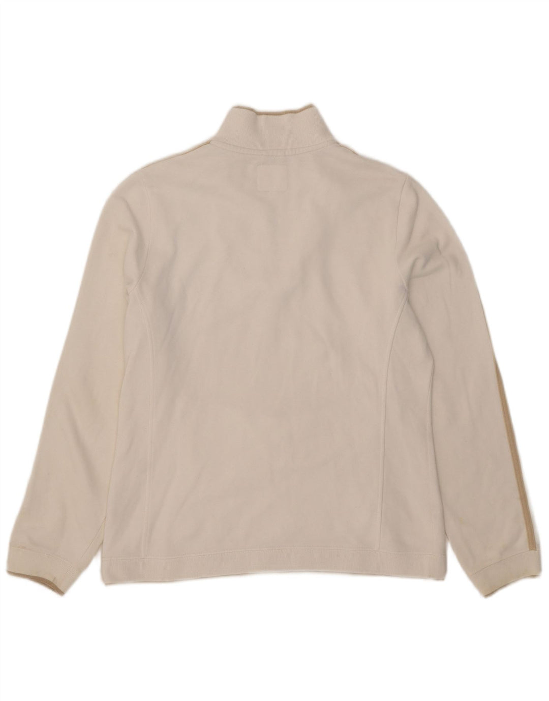 Felpa da donna con collo con zip Champion, maglione UK 14, cotone bianco medio