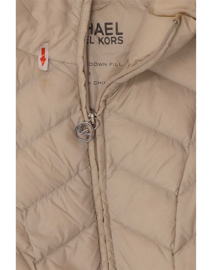 Giacca imbottita da donna Michael Kors UK 10 piccola in nylon beige