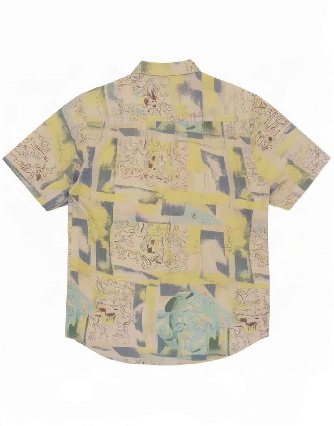 Camicia Bodoni da uomo a maniche corte taglia 39/40 Patchwork medio multicolore