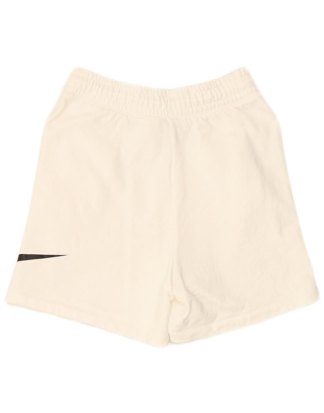 NIKE Womens Graphic Sport Shorts UK 10 Small White Cotton