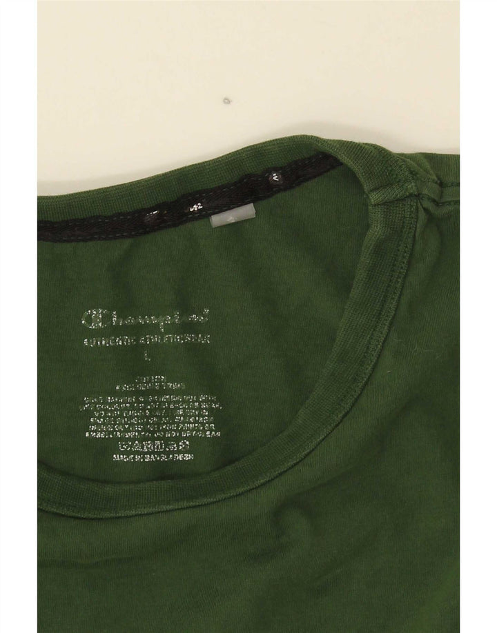 T-shirt grafica da uomo Champion Top grande in cotone verde