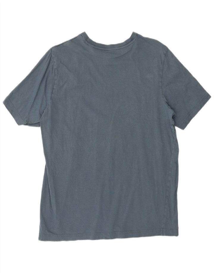T-shirt grafica da uomo Adidas Top in cotone blu medio