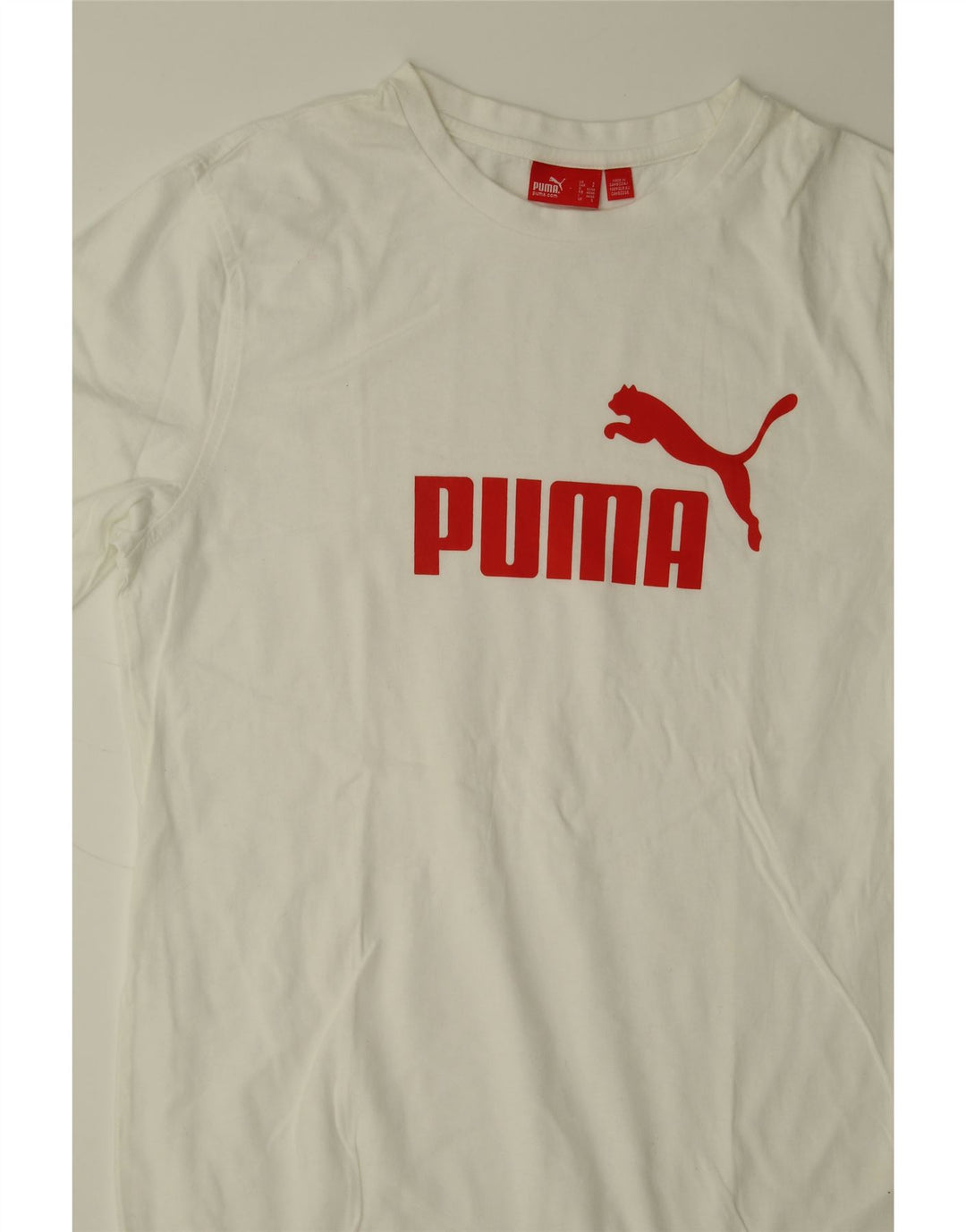 PUMA Mens Graphic T-Shirt Top Small White Cotton Vintage Puma and Second-Hand Puma from Messina Hembry 