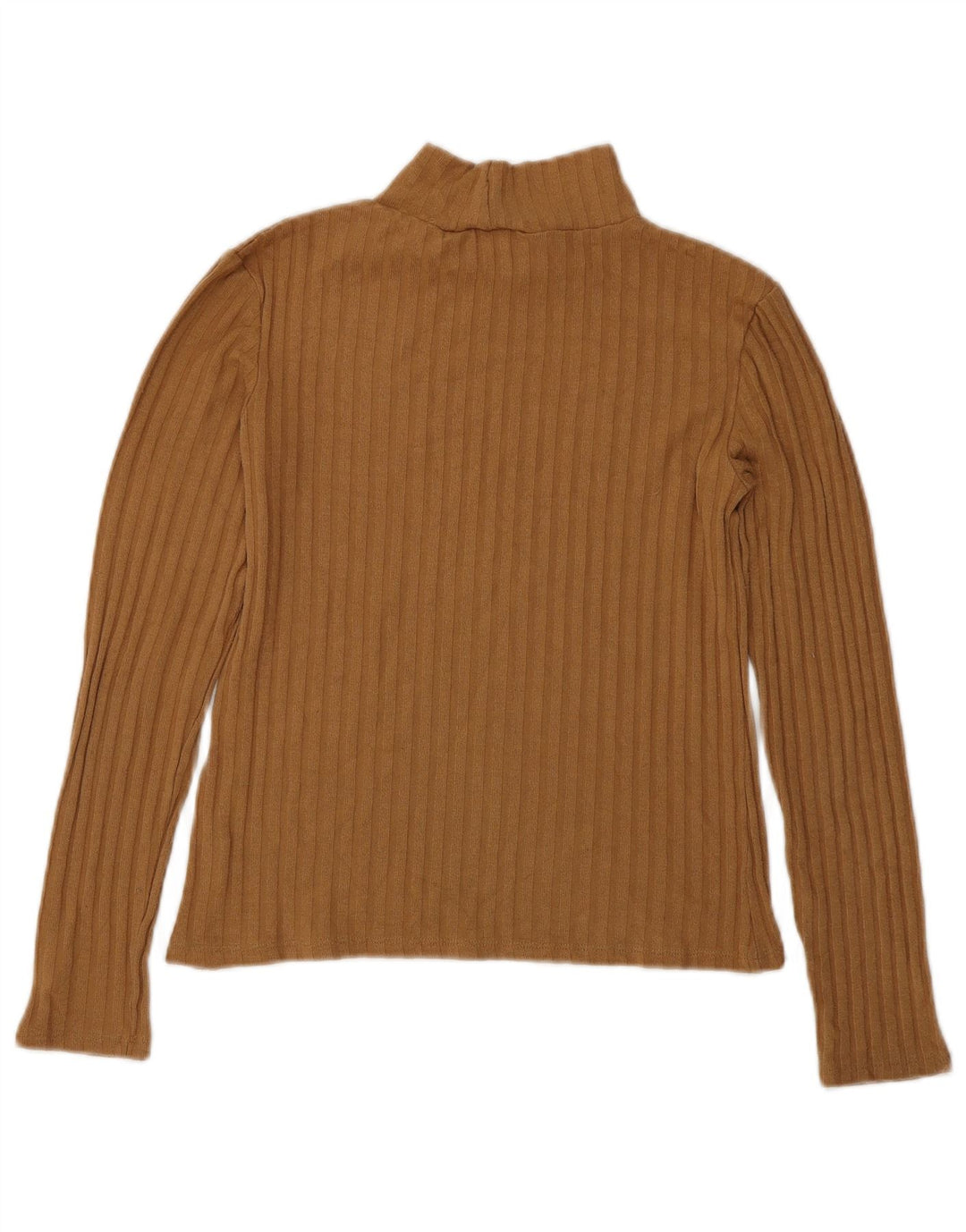 Topshop Donna Crop Top Manica Lunga UK 8 Piccolo Marrone