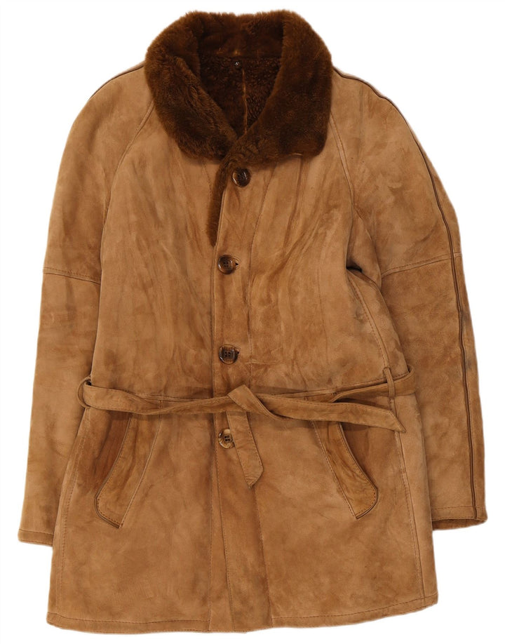 Cappotto vintage in shearling da uomo IT 48 Beige medio