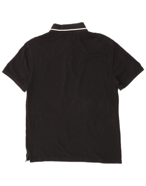 Polo da uomo Tommy Hilfiger media cotone nero classico