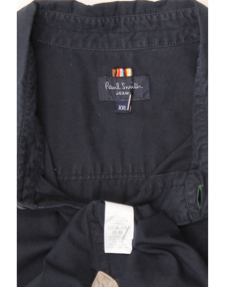 Camicia a maniche corte da uomo Paul Smith 2XL cotone blu navy
