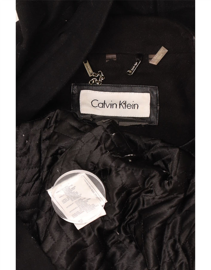 Cappotto con cappuccio da donna Calvin Klein UK 16 grande lana nera
