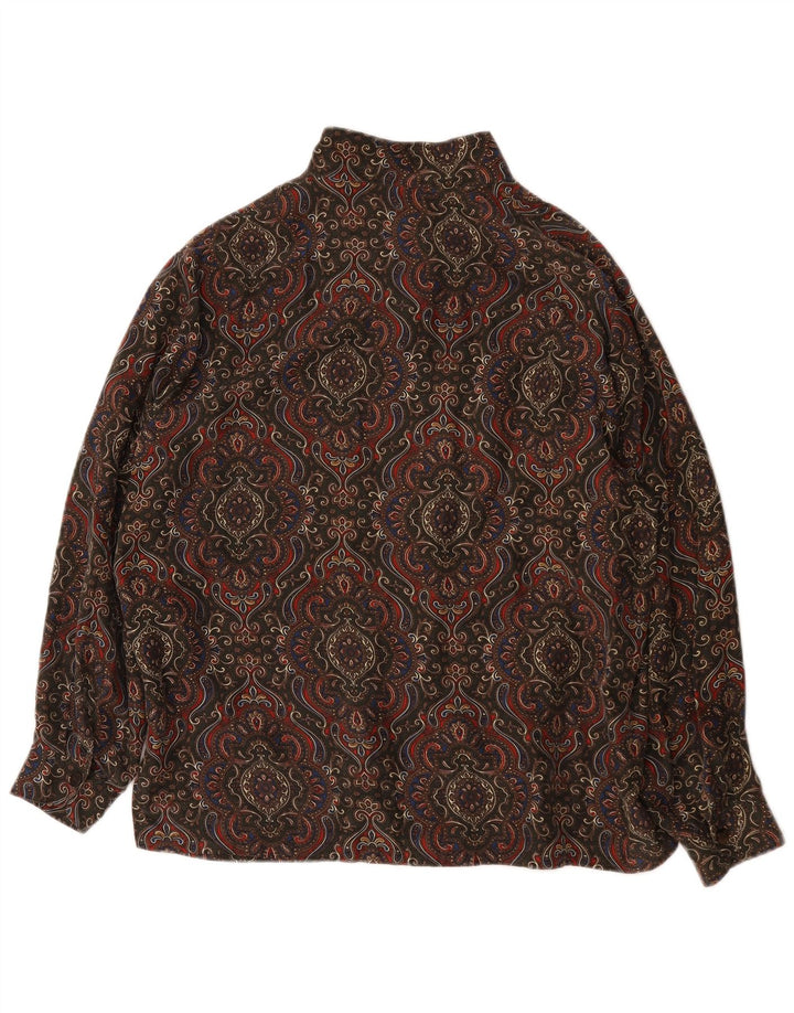 Camicetta camicia oversize da donna vintage UK 14 Paisley medio multicolore