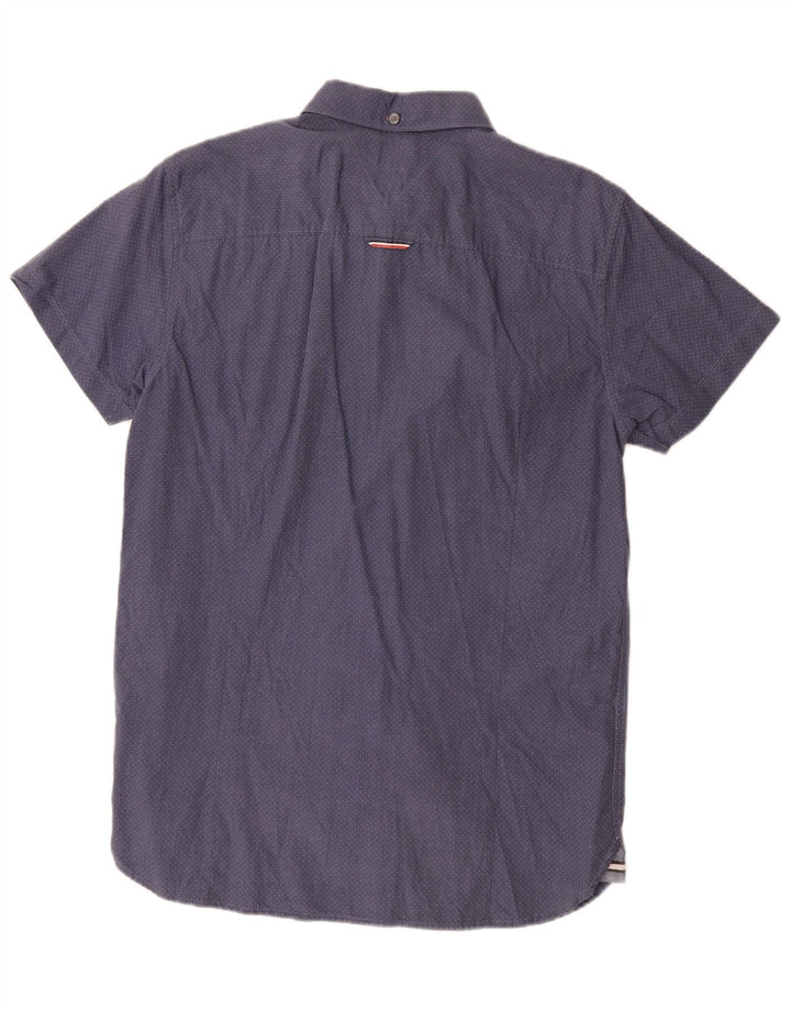 Camicia a maniche corte da uomo Tommy Hilfiger grande blu maculato