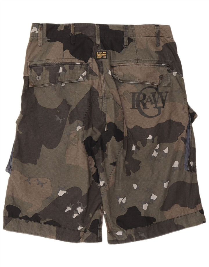 Pantaloncini cargo da uomo G-Star W32 cotone mimetico kaki medio