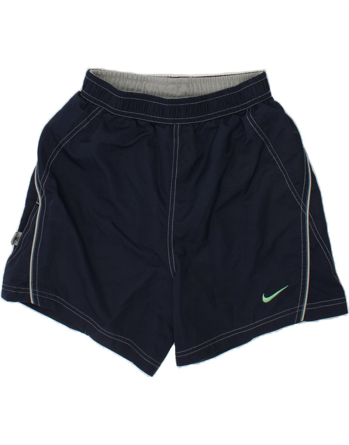 NIKE Boys Graphic Sport Shorts 6-7 Years Medium Navy Blue Polyester Vintage Nike and Second-Hand Nike from Messina Hembry 