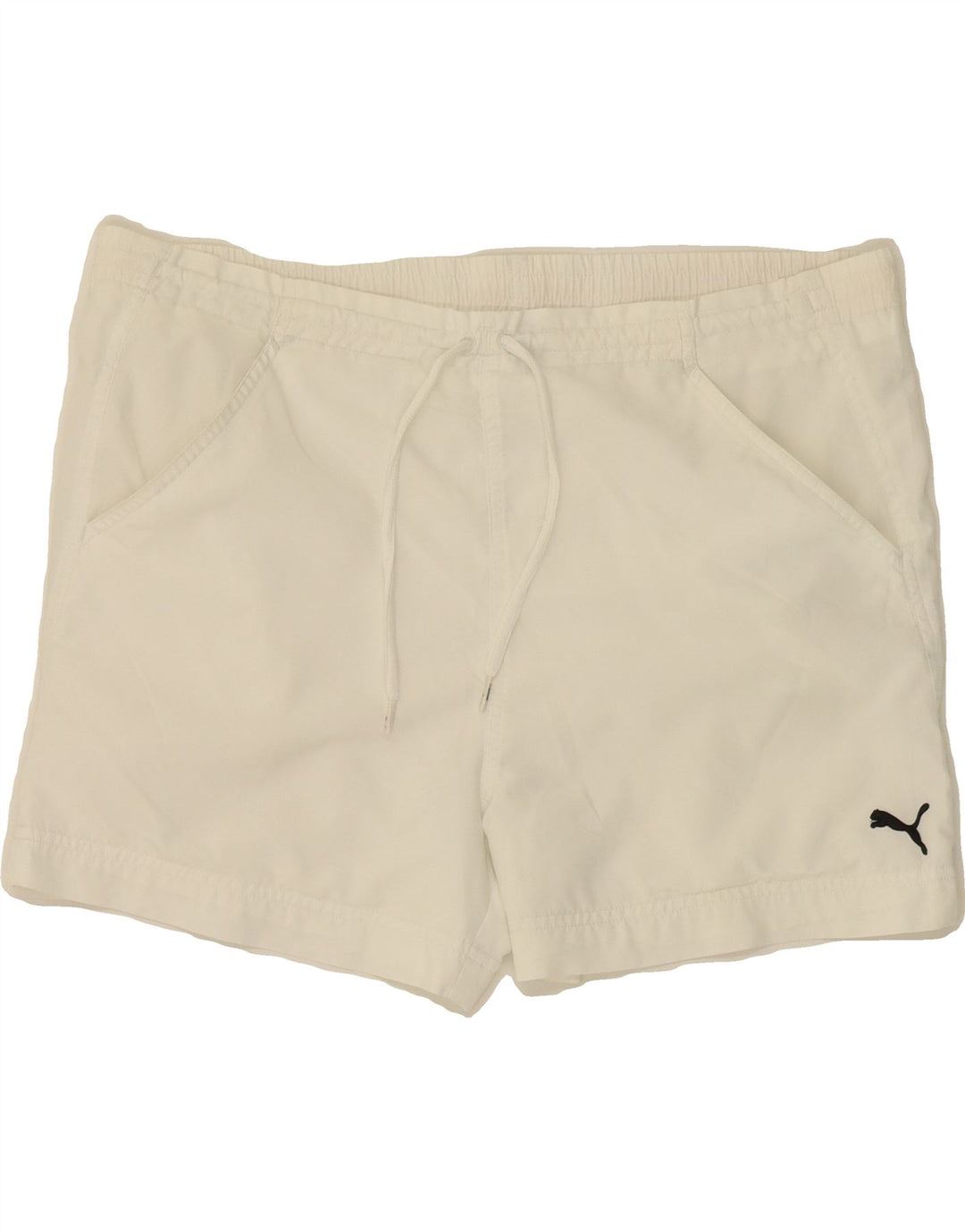 PUMA Womens Sport Shorts UK 14 Large White Polyester Vintage Puma and Second-Hand Puma from Messina Hembry 