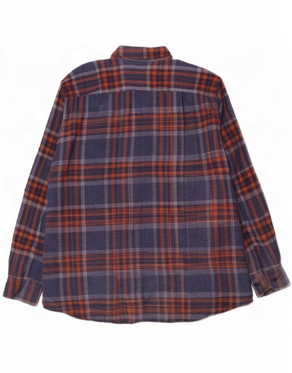 Camicia da uomo in flanella vestibilità regolare Daniel Hechter XL in cotone a quadri blu navy