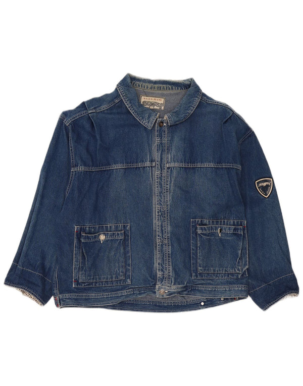 Giacca di jeans oversize da uomo Krizia UK 14 Blu medio