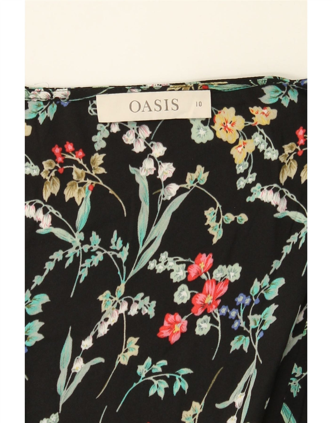 OASIS Womens 3/4 Sleeve Maxi Dress UK 10 Small Black Floral Polyester Vintage Oasis and Second-Hand Oasis from Messina Hembry 