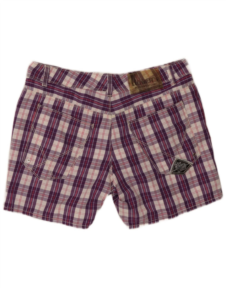 Pantaloncini da bagno da donna Roy Rogers W34 Large Purple Check in poliammide
