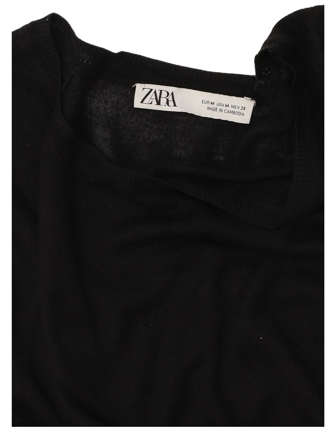 Maglione maglione con scollo a barca da donna Zara UK 14 medio nero