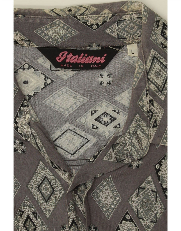 VINTAGE Mens Shirt Large Grey Argyle/Diamond Vintage Vintage and Second-Hand Vintage from Messina Hembry 