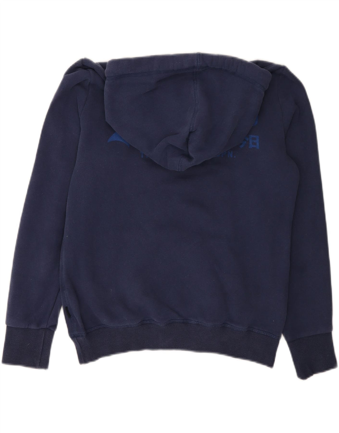 SUPERDRY Womens Graphic Hoodie Jumper UK 12 Medium  Navy Blue