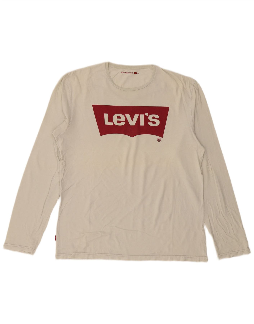 LEVI'S Top grafico da uomo a maniche lunghe in cotone bianco grande