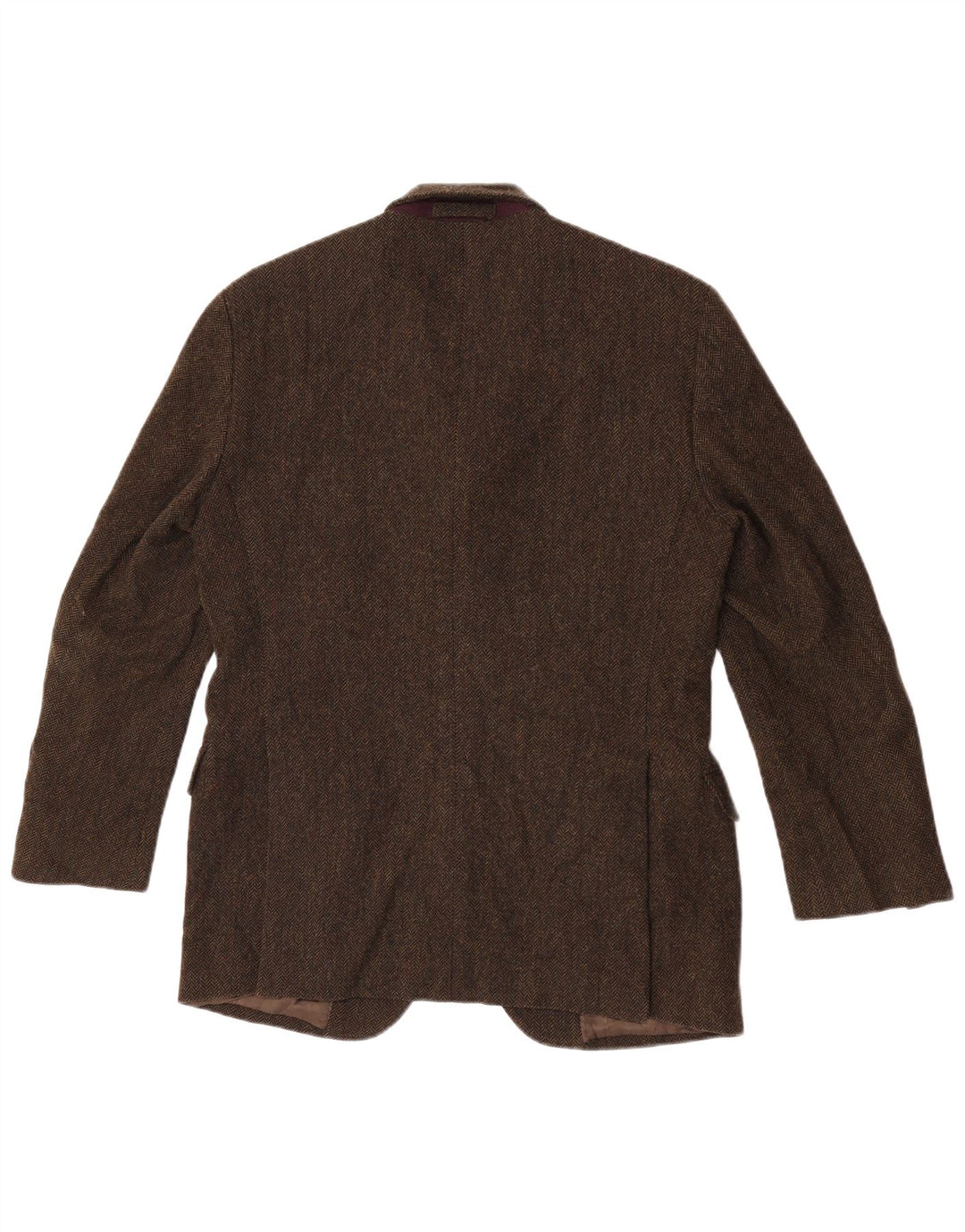 Giacca blazer da uomo a 3 bottoni Massimo Dutti EU 48 medio kaki a spina di pesce