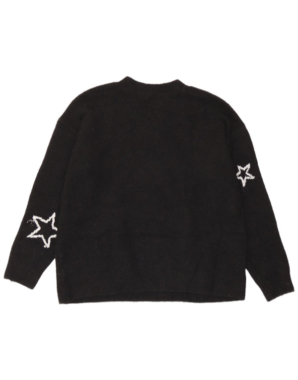 Maglione maglione girocollo da donna Marks & Spencer UK 14 medio nero