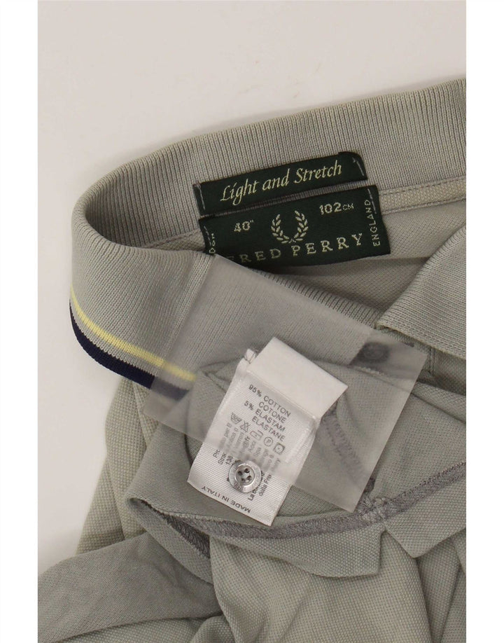 Polo da uomo Fred Perry piccola in cotone a righe grigie