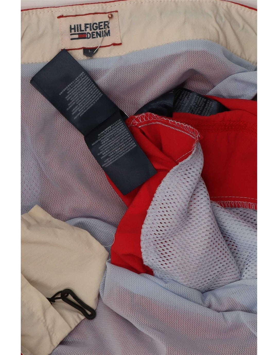 Pantaloncini da bagno grafici da uomo Tommy Hilfiger grandi in poliestere rosso