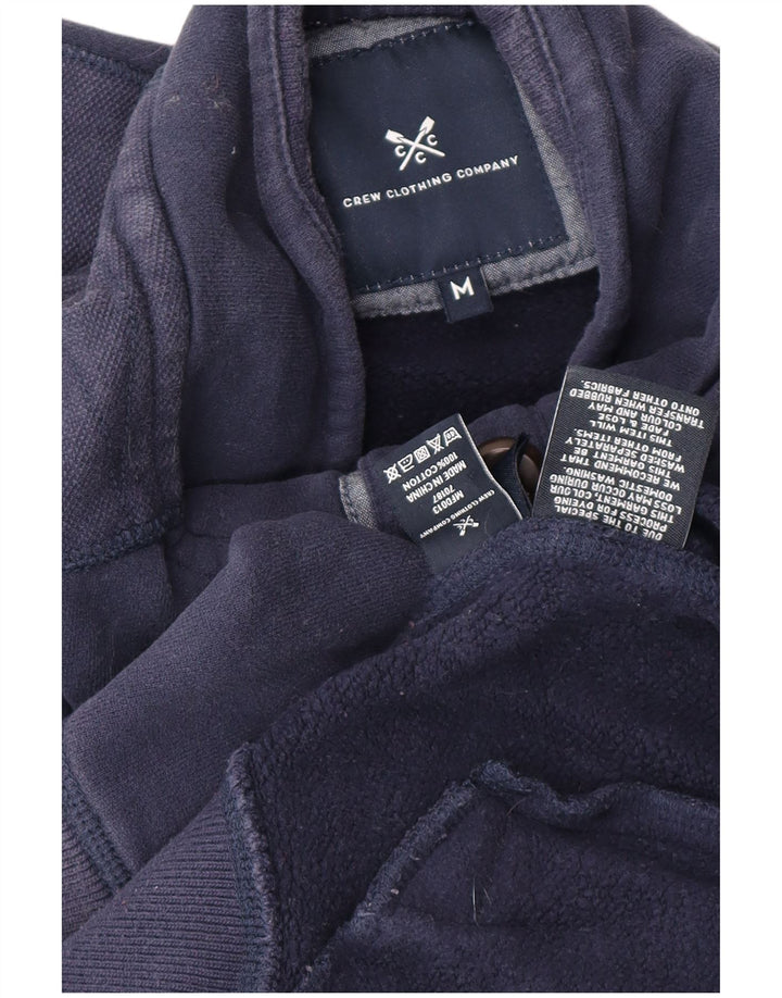 CREW CLOTHING Mens Button Neck Sweatshirt Jumper Medium Navy Blue Cotton