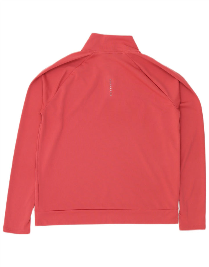 Felpa da donna con collo con zip grafica Dri Fit NIKE, maglione UK 14, rosa medio