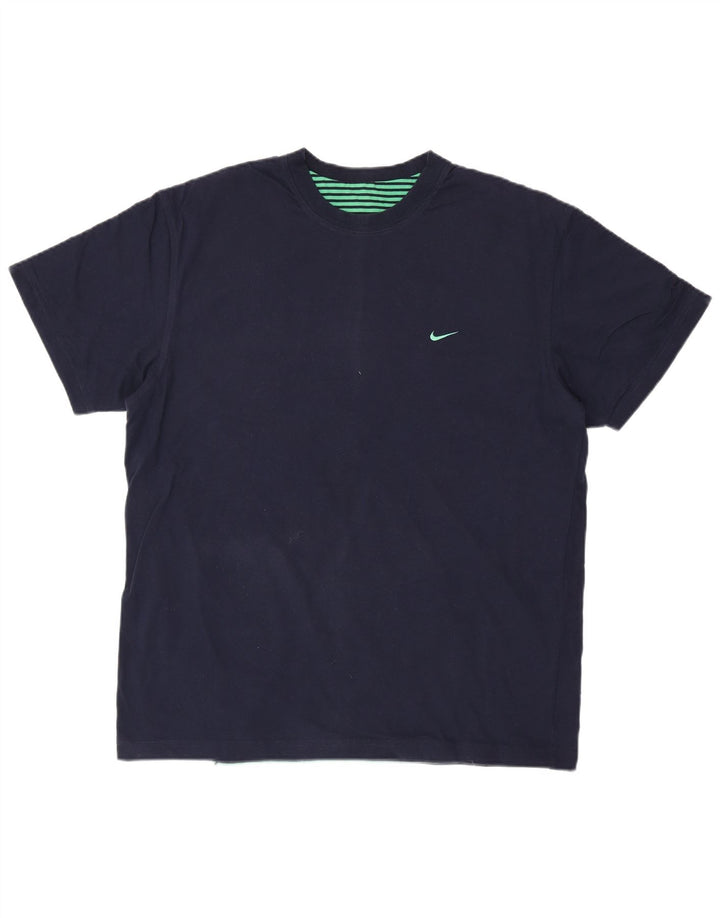 T-shirt da uomo NIKE Top Large in cotone blu navy