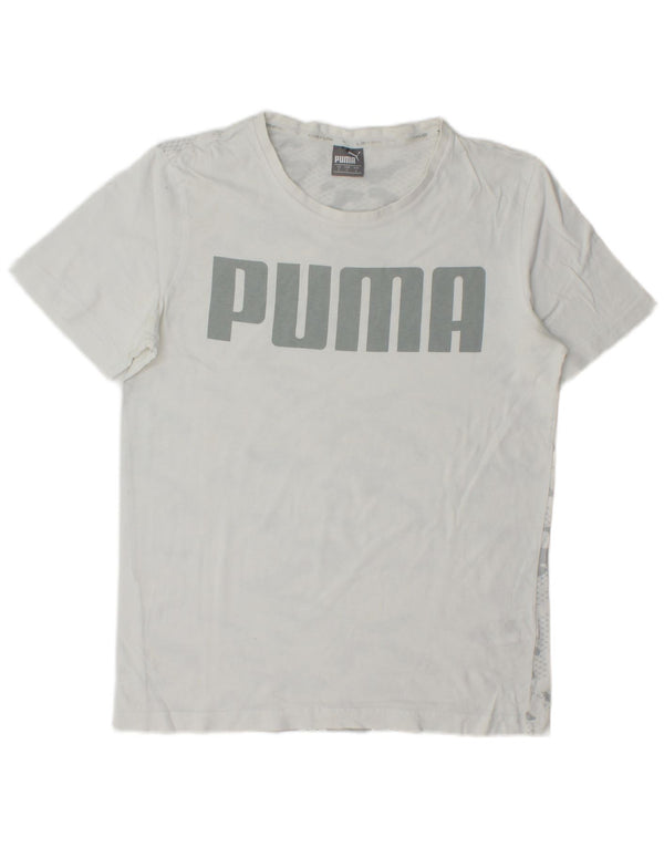 T-shirt grafica da uomo Puma Top Small in cotone mimetico bianco
