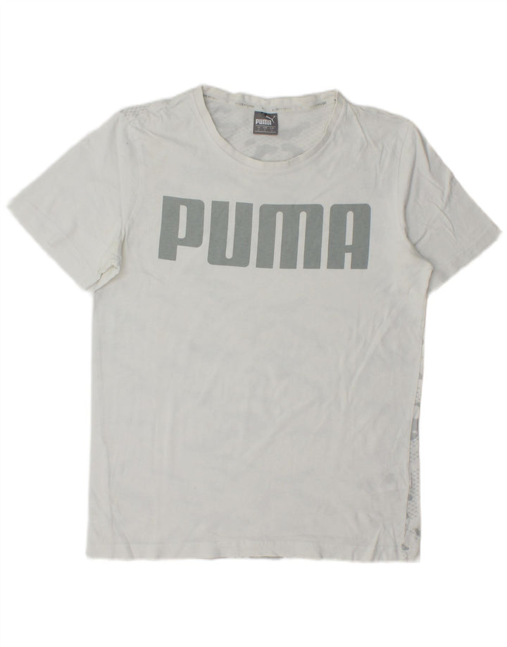 T-shirt grafica da uomo Puma Top Small in cotone mimetico bianco