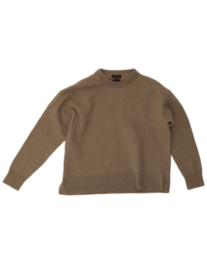 Maglione maglione girocollo da donna Massimo Dutti UK 14 grande lana grigia