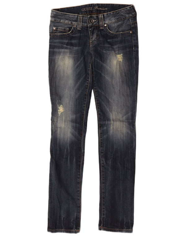 Jeans slim invecchiati Guess da donna W29 L32 cotone blu