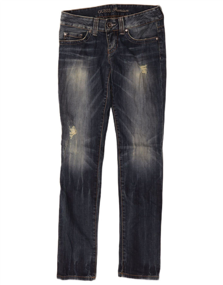 Jeans slim invecchiati Guess da donna W29 L32 cotone blu
