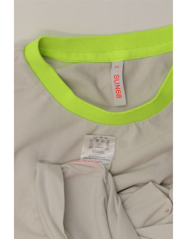 T-shirt grafica da uomo Sun68 Top 2XL cotone grigio