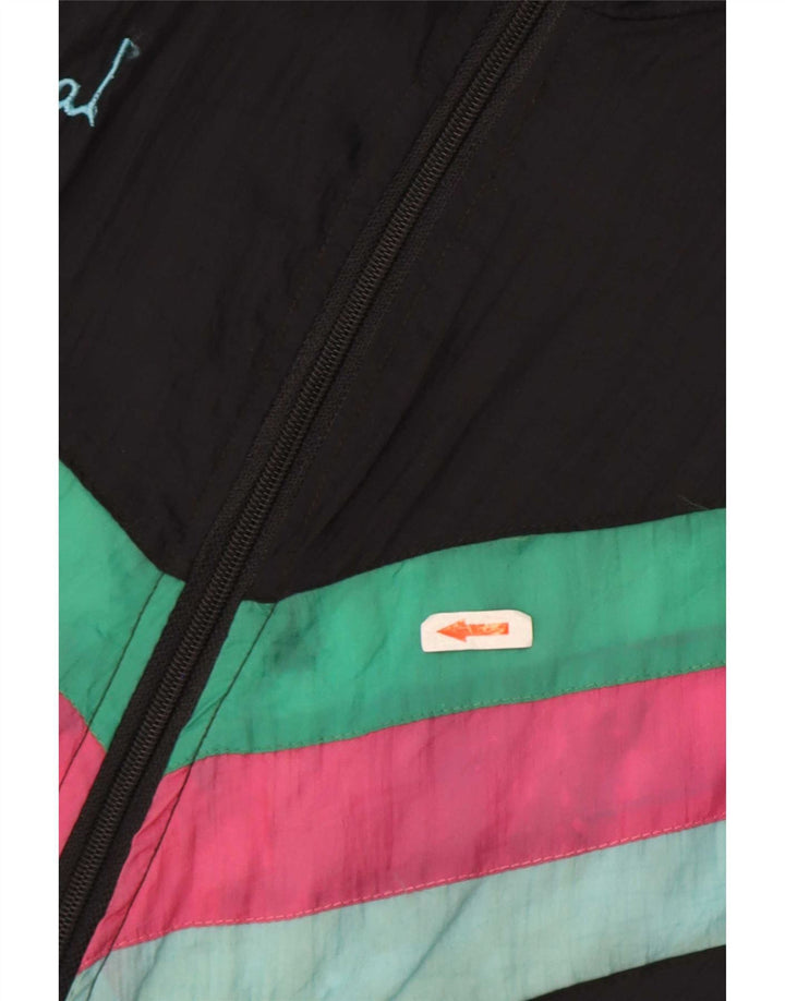 Giacca da ginnastica da uomo Creation XL in poliammide color block nero