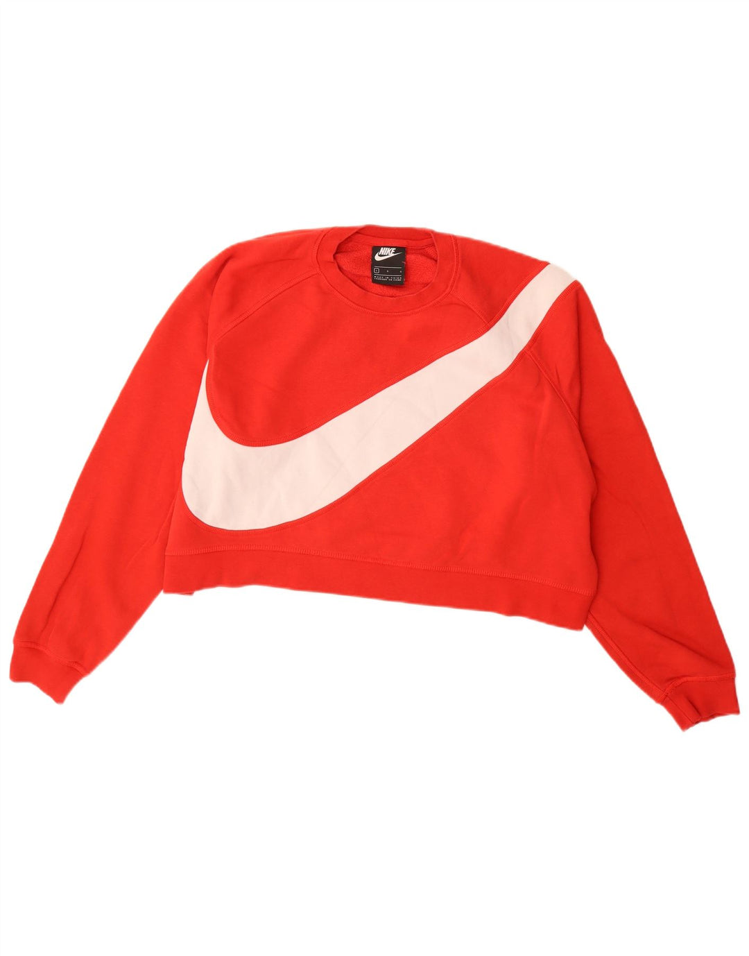 NIKE Felpa con grafica corta oversize da donna UK 16 Large Rosso