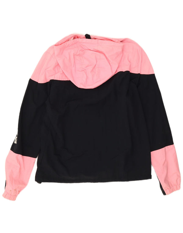 Giacca antipioggia da donna con cappuccio grafico Superdry UK 18 XL nylon color block nero