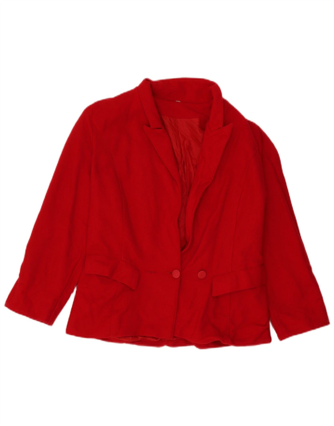 Giacca blazer doppiopetto vintage da donna IT 42 lana rossa media