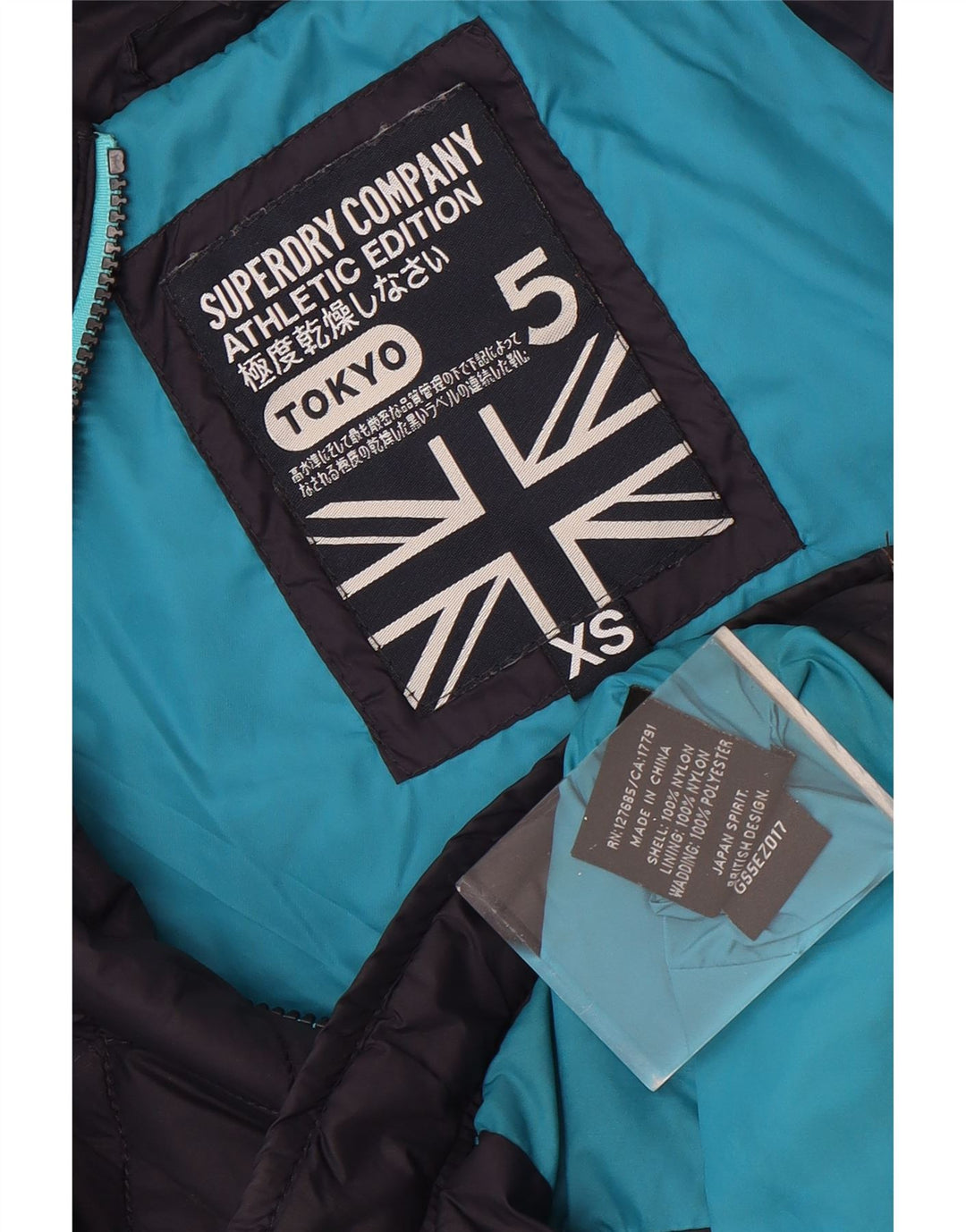 Giacca trapuntata con cappuccio da donna Superdry UK 6 XS blu navy