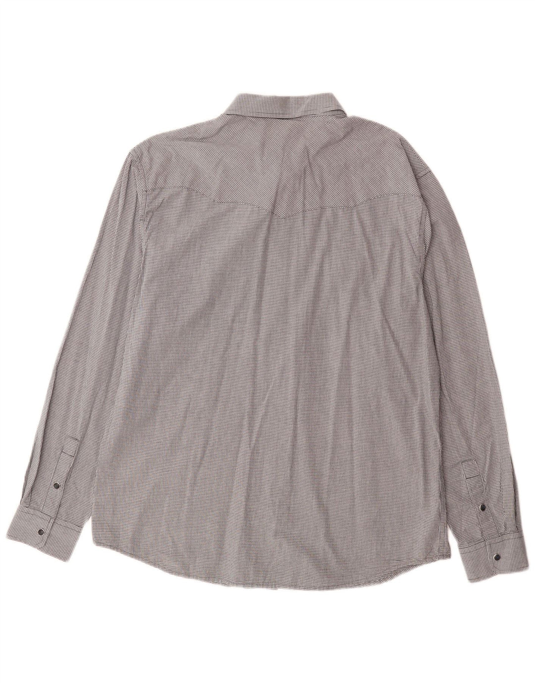 WRANGLER Mens Regular Fit Shirt XL Grey Gingham Cotton