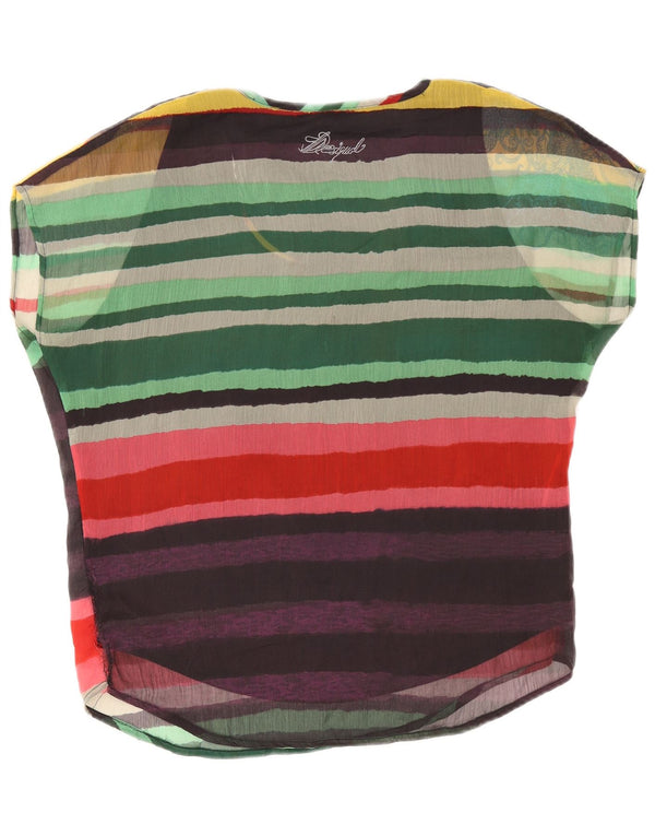 Desigual camicetta oversize da donna Top UK 16 grande a righe multicolore