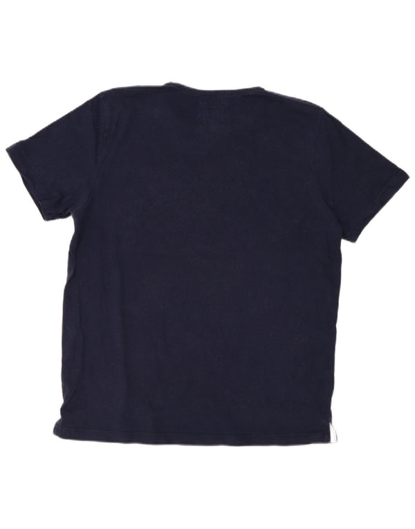 Crew Clothing T-shirt da uomo Top Large in cotone blu navy