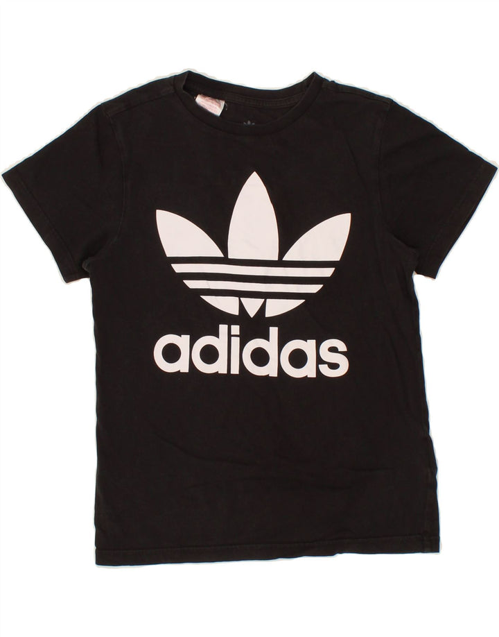 ADIDAS Boys Graphic T-Shirt Top 11-12 Years Black Vintage Adidas and Second-Hand Adidas from Messina Hembry 